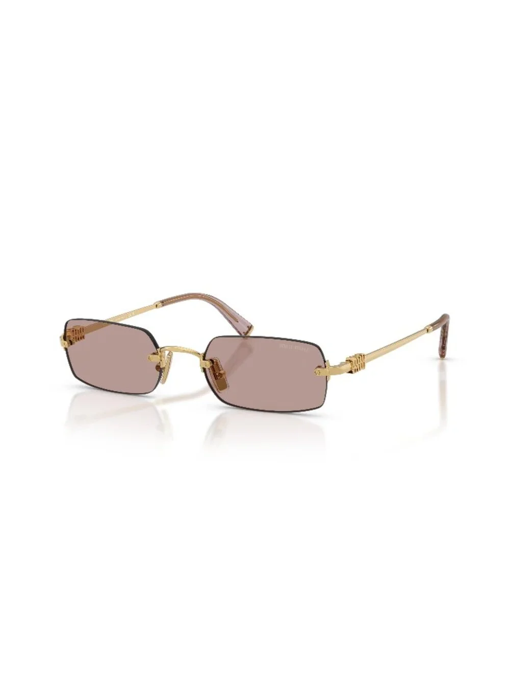 New Miu Miu Women's Sunglasses Gold Brown Lens Metal Frame MU B50S 5AK20I 52